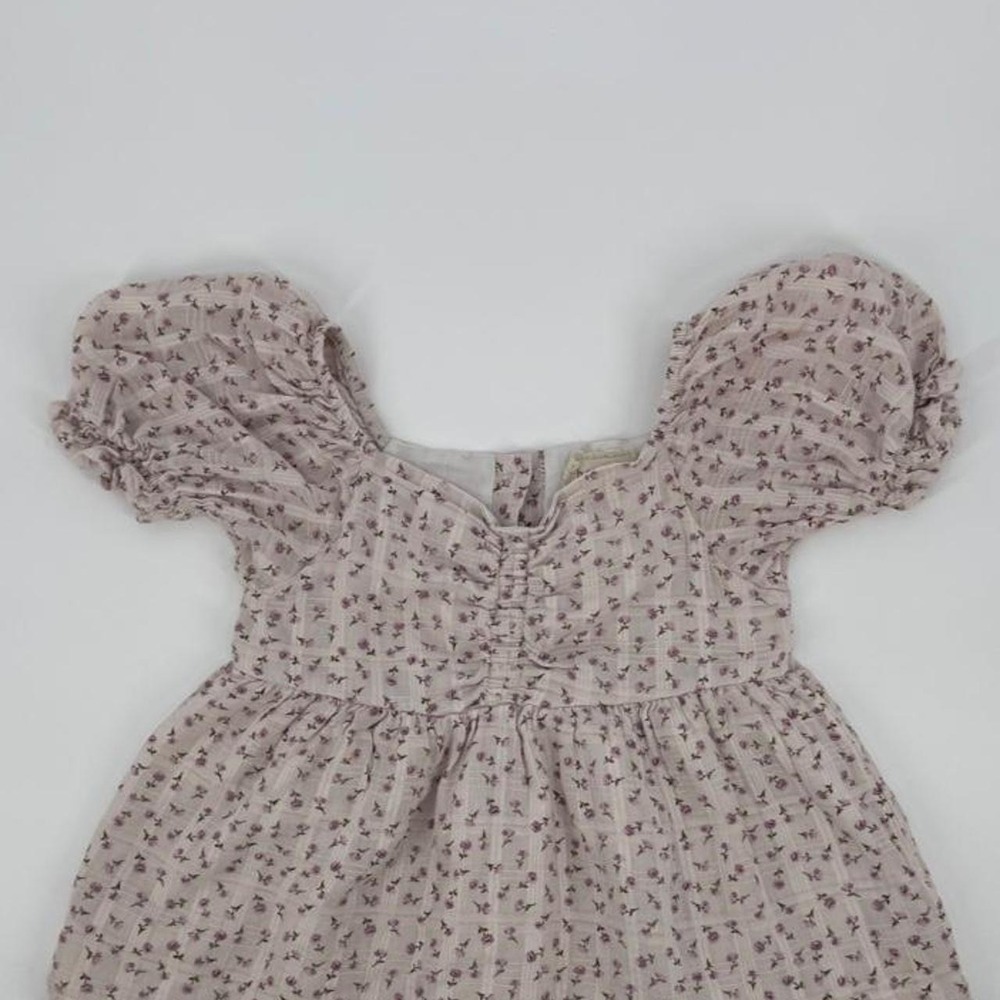 Btween Baby Girls Pink Purple Floral Cotton Puff Sleeve Blouse Top Size 3T